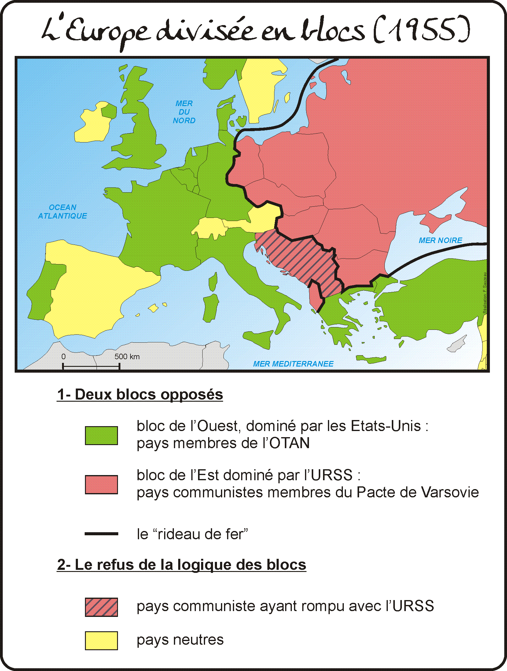 L'Europe divisée en blocs