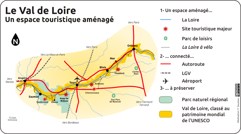 Carte de synthèse du tourisme en Val de Loire