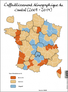 evolution de la population du cantal