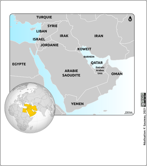 Carte de localisation du Moyen Orient
