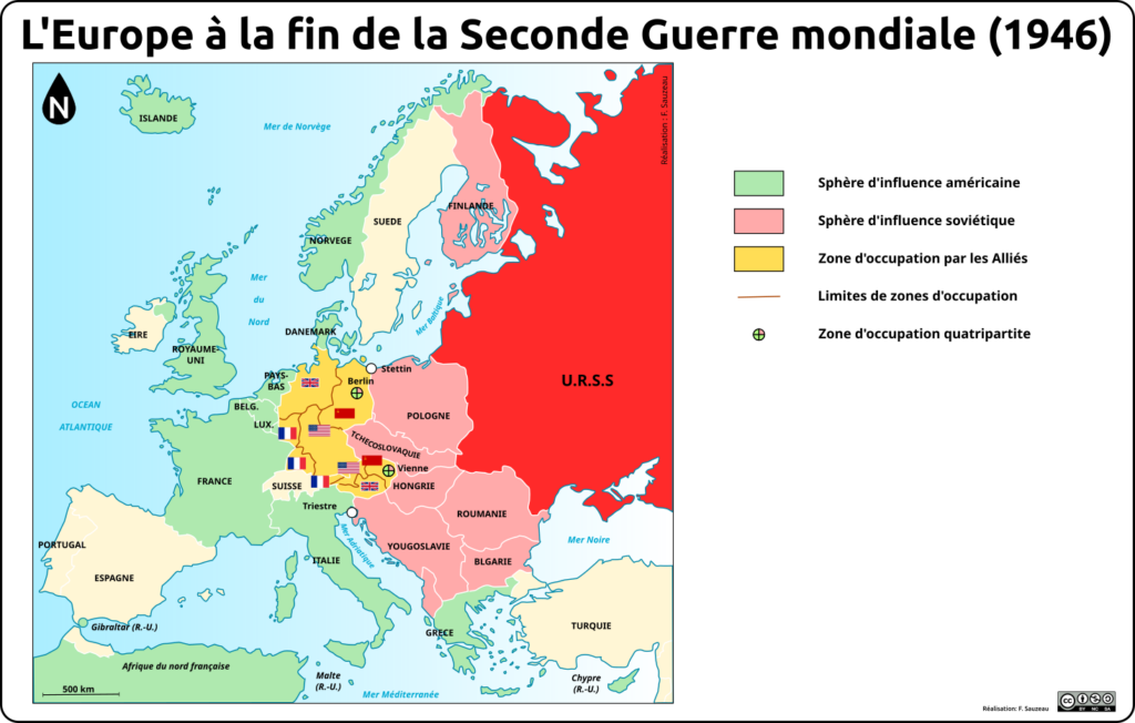 carte de l'Europe en 1946