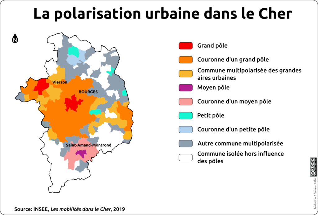 polarisation urbaine dans le Cher