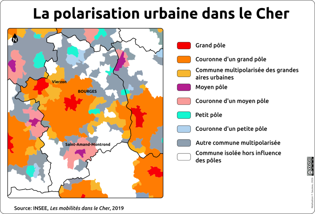 polarisation urbaine dans le Cher