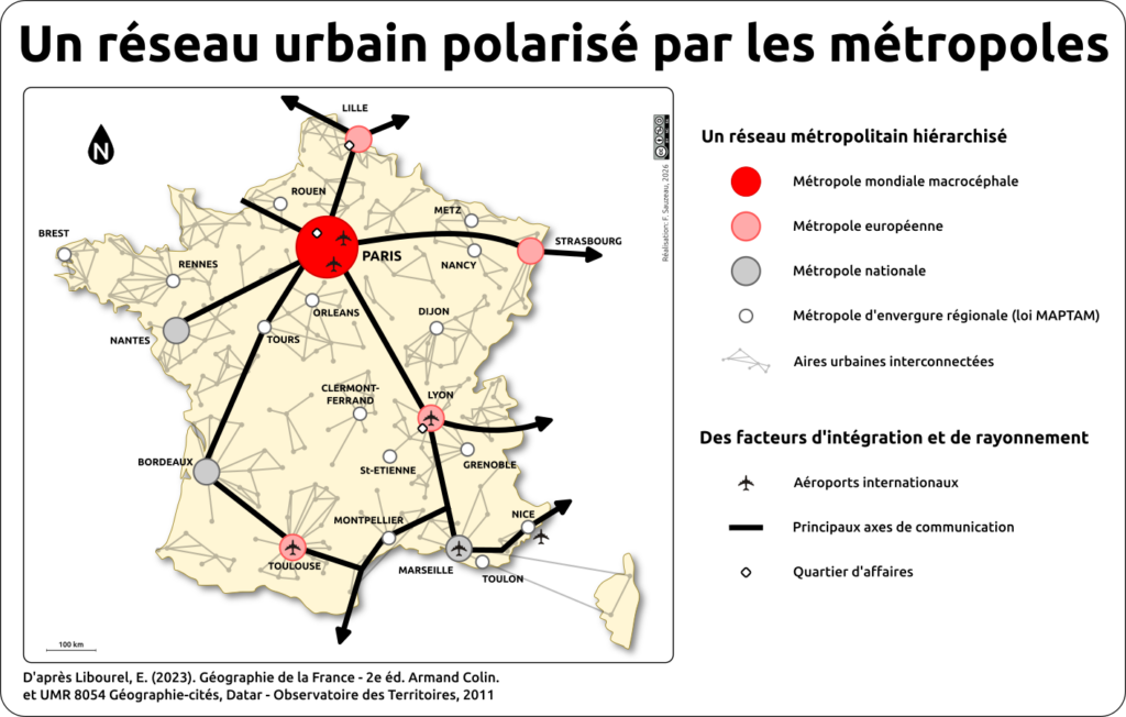 carte de l'armature urbaine en France